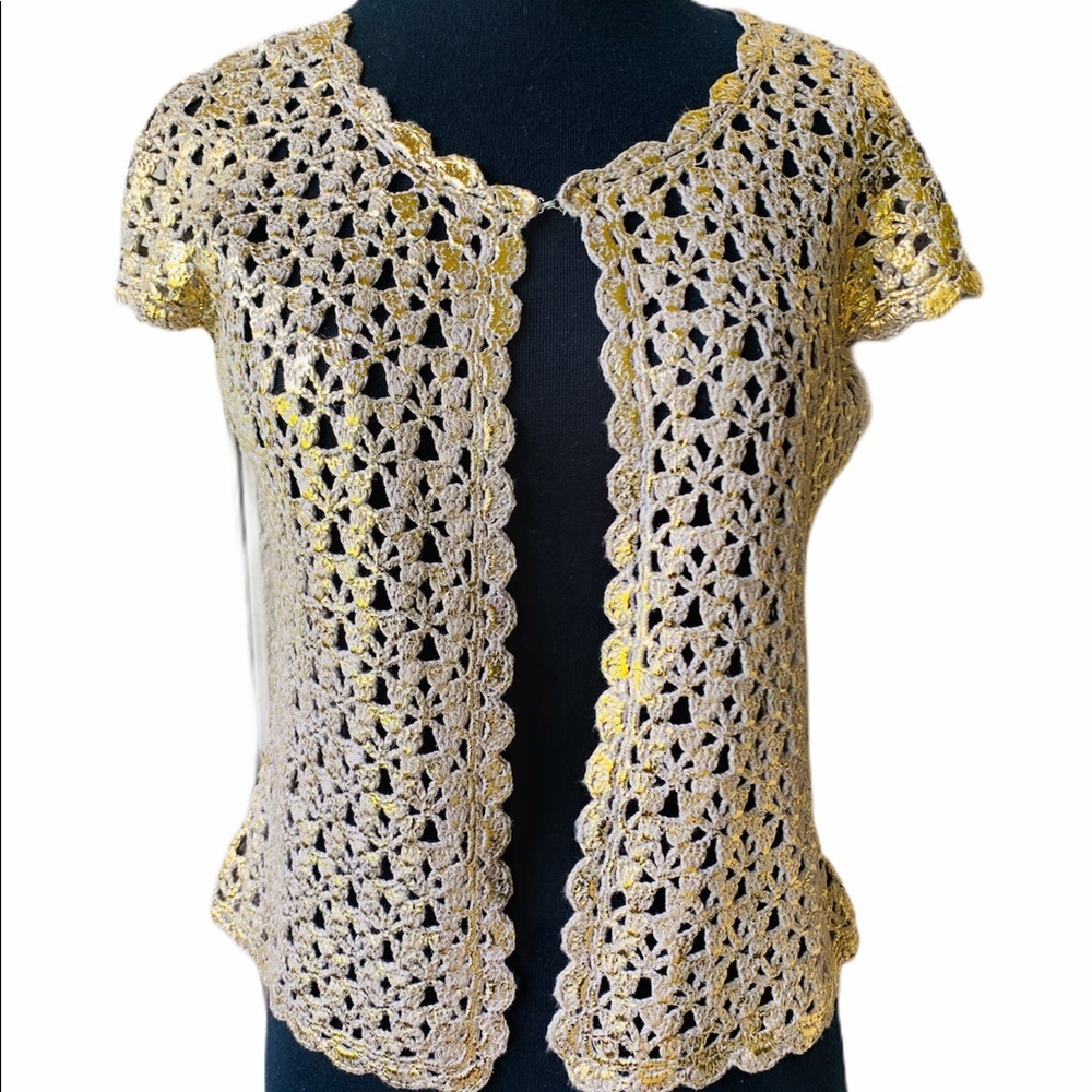 Alberto Makali Gold Dust Handmade crochet Cardigan Women’s Top